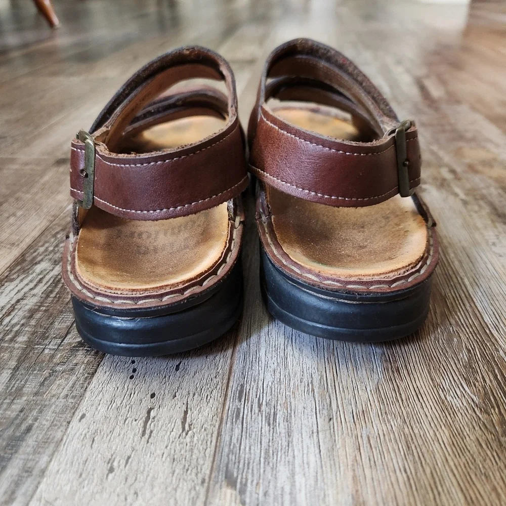 Finn Comfort Germany Brown Leather Slingback Sandals Mens 39/8 Made in Germany
